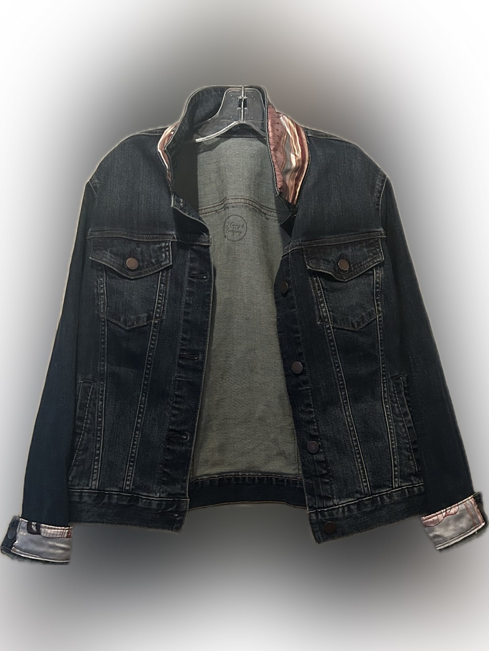 Dark Blue Denim Jacket with cool Details - Picture 2 of 13